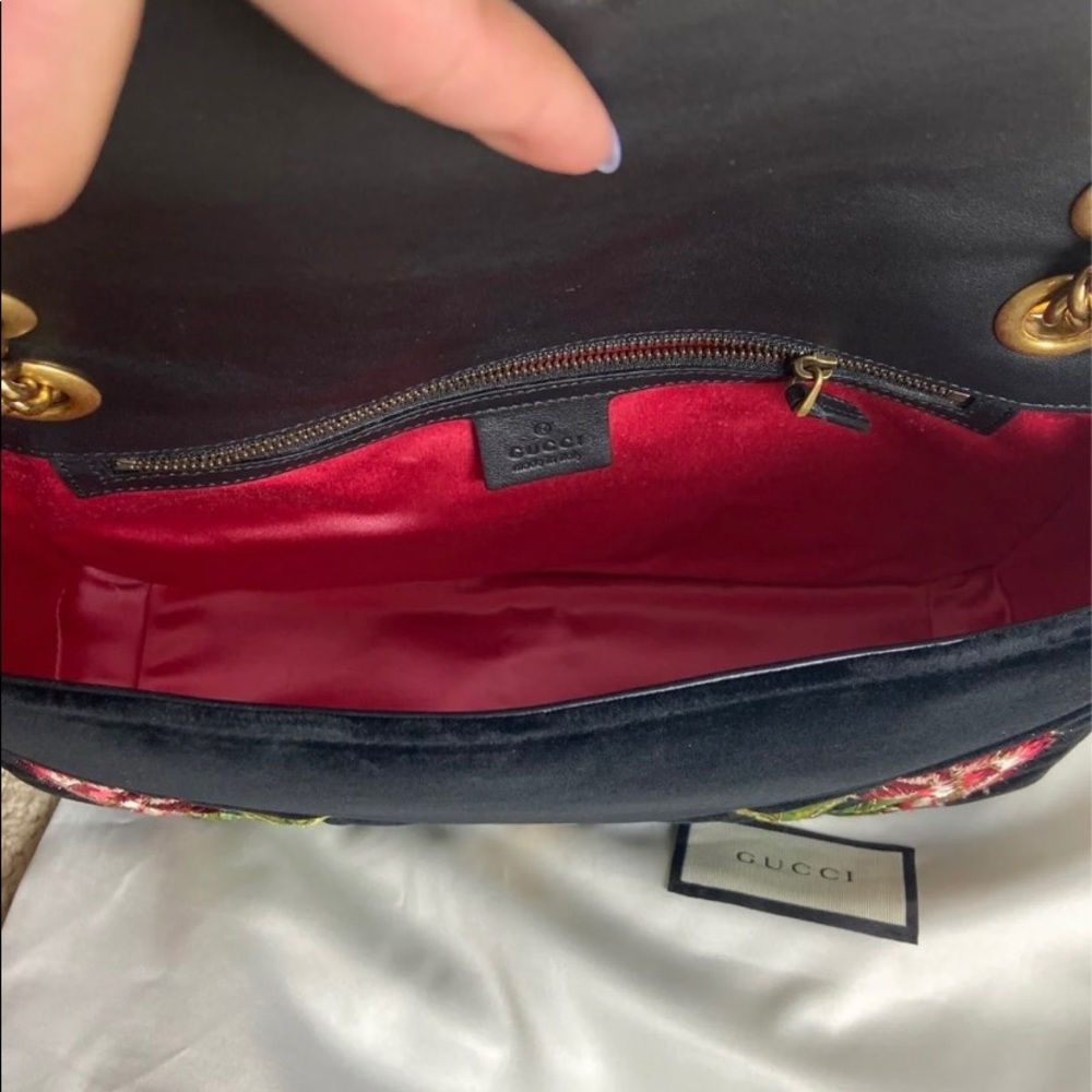 Sold Gucci Marmont Med “Loved” Black  Velvet - Picture 7 of 16